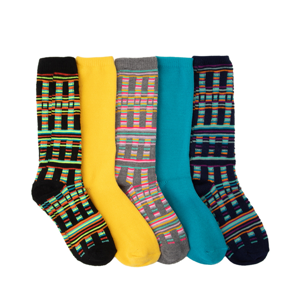 Main view of Womens Mixed Stripes Crew Socks 5 Pack - Multicolor