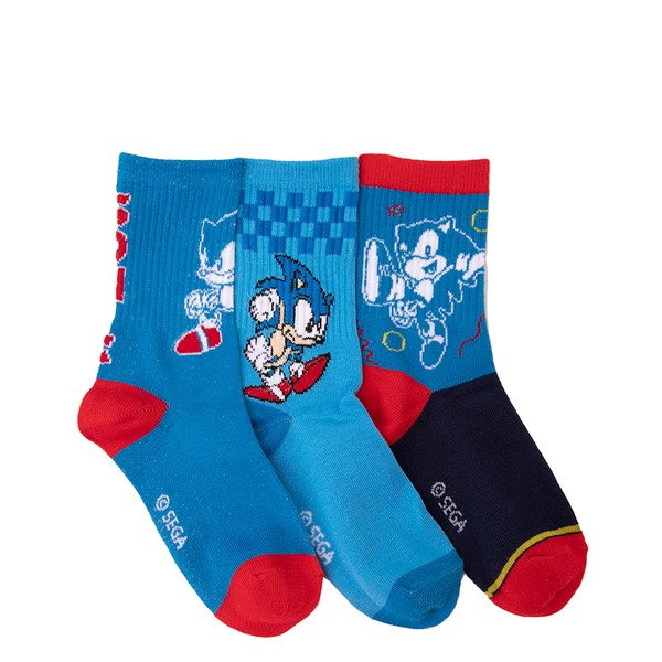 Main view of Sonic The Hedgehog&reg; Crew Socks 3 Pack - Little Kid - Blue / Multicolor