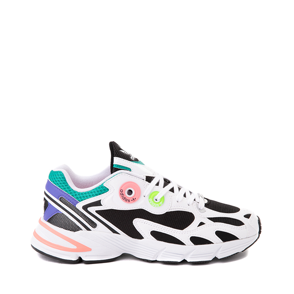 Main view of Womens adidas Astir Athletic Shoe - White / Core Black / Acid Red