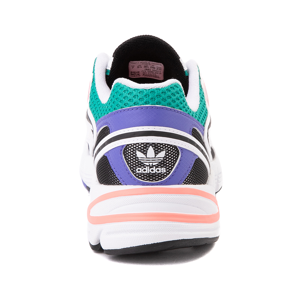 Womens adidas Astir Athletic Shoe - White / Core Black / Acid Red ...