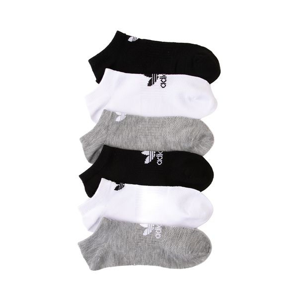 Main view of Womens adidas Low Cut Socks 6 Pack - Black / Gray / White