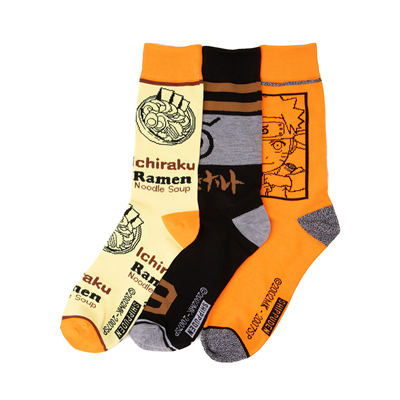 Alternate view of Mens Naruto Crew Socks 3 Pack - Orange / Black