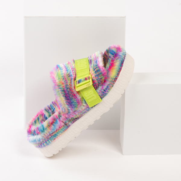 alternate view Womens UGG® Fluffita Pixelate Slide Sandal - MulticolorSSHERO