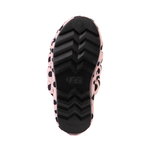 alternate view Womens UGG® Puft Maxi Slide Sandal - Black / Pink Scallop CheetahALT3