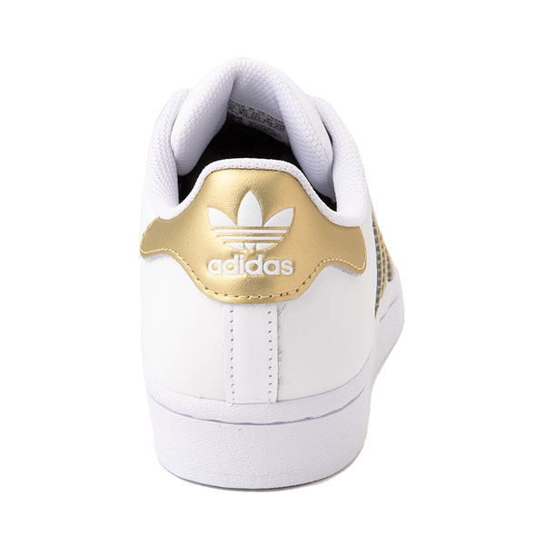 alternate view Womens adidas Superstar Athletic Shoe - Cloud White / Gold MetallicALT4