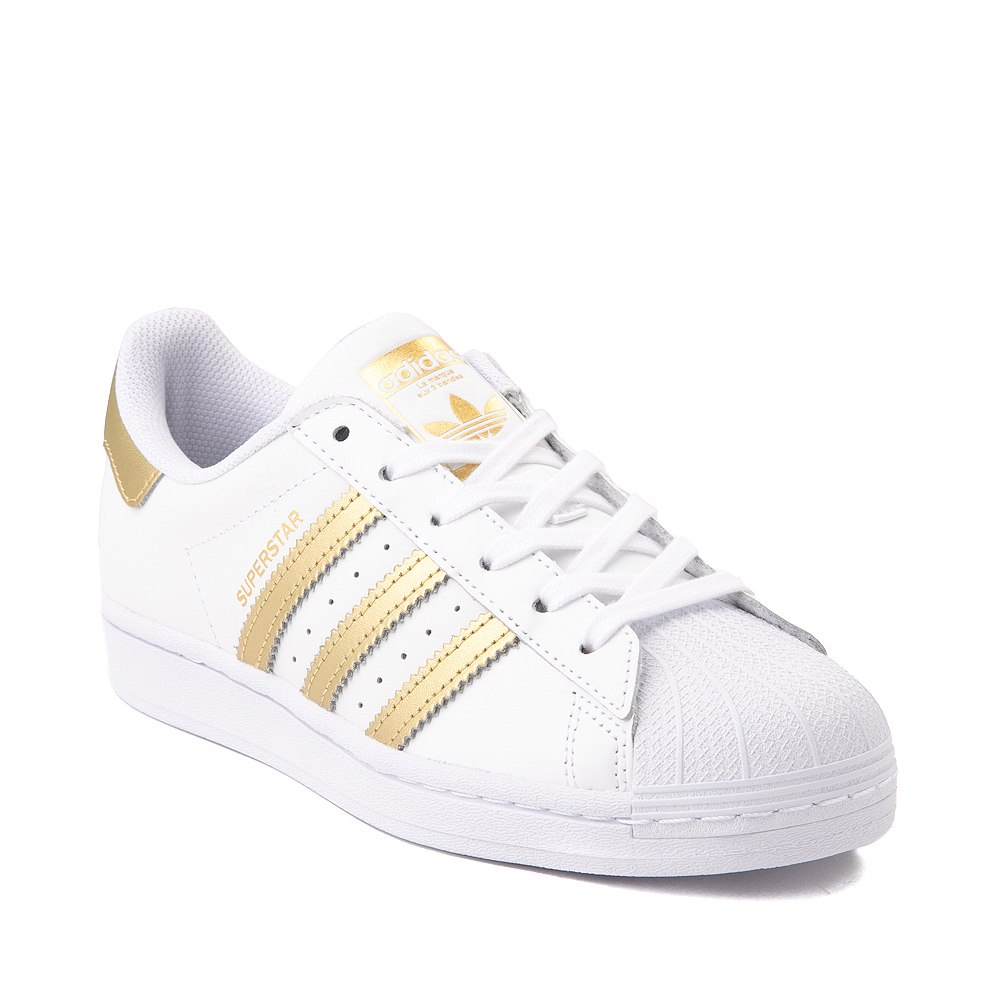 Womens adidas Superstar Athletic Shoe - Cloud White / Gold Metallic ...