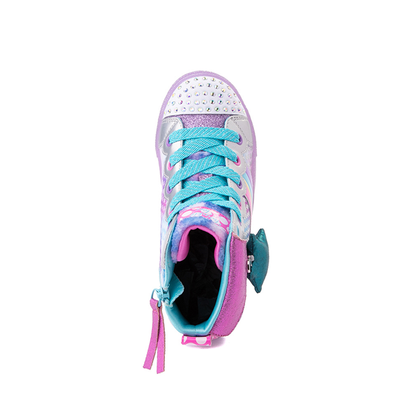 alternate view Skechers Twinkle Toes Shuffle Brights Star Jumps Sneaker - Little Kid - Purple / MulticolorALT2