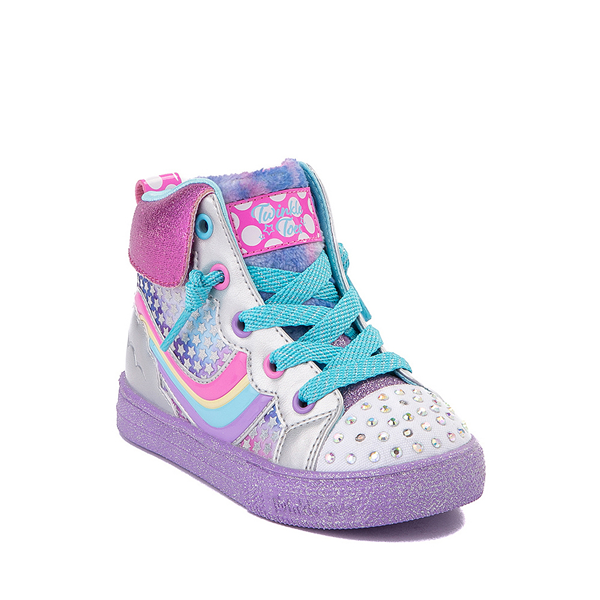 alternate view Skechers Twinkle Toes Shuffle Lites Star Jumps Sneaker - Toddler - Purple / MulticolorALT5
