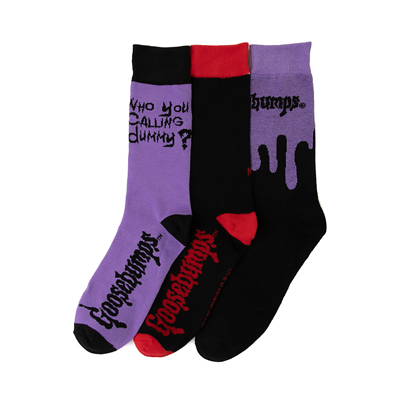 Alternate view of Mens Goosebumps Crew Socks 3 Pack - Purple / Black / Red