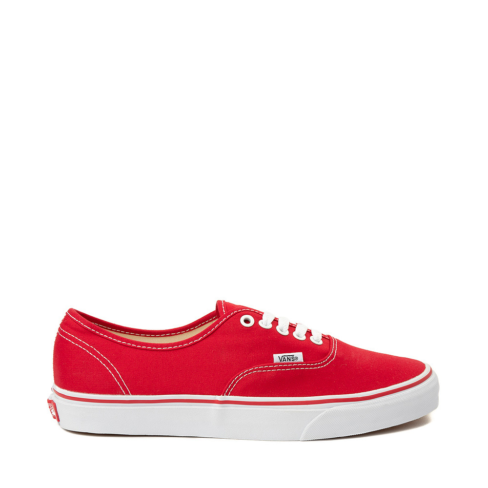 vans authentic true red & black skate shoes
