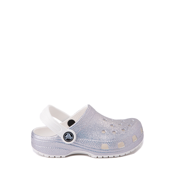 Main view of Crocs Classic Glitter Clog - Baby / Toddler - White