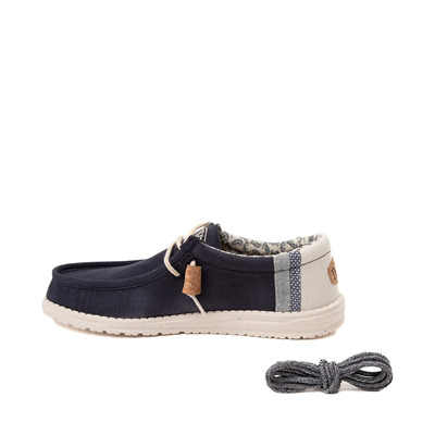 Alternate view of Mens Hey Dude Wally Break Stitch Casual Shoe - Navy / Natural
