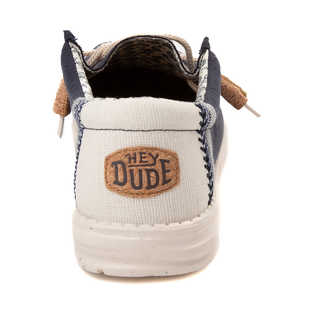 Mens HEYDUDE Wally Break Stitch Casual Shoe - Natural White