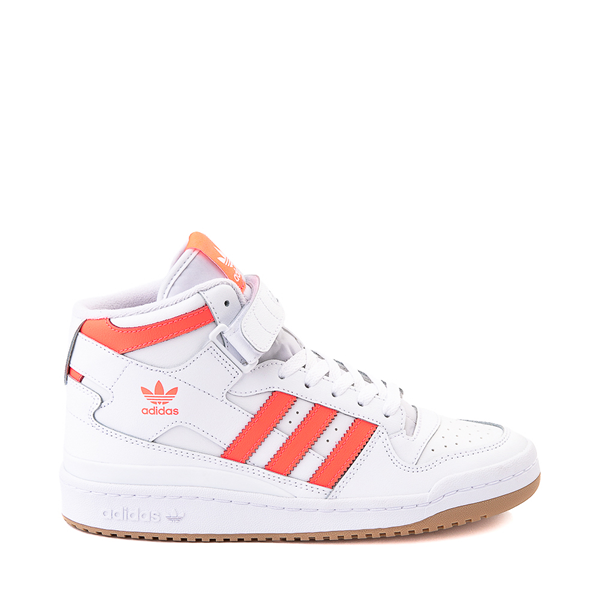 Main view of Womens adidas Forum Mid Athletic Shoe - White / Turbo Pink