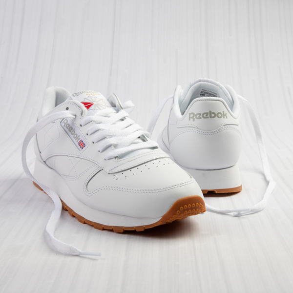 Validation Brig extend Mens Reebok Classic Leather Athletic Shoe - White / Gum | Journeys