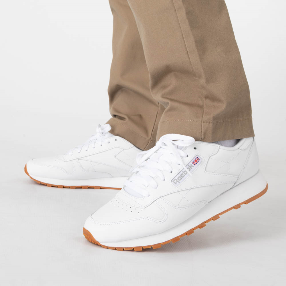 Mens Reebok Classic Leather Athletic Shoe - White / Gum