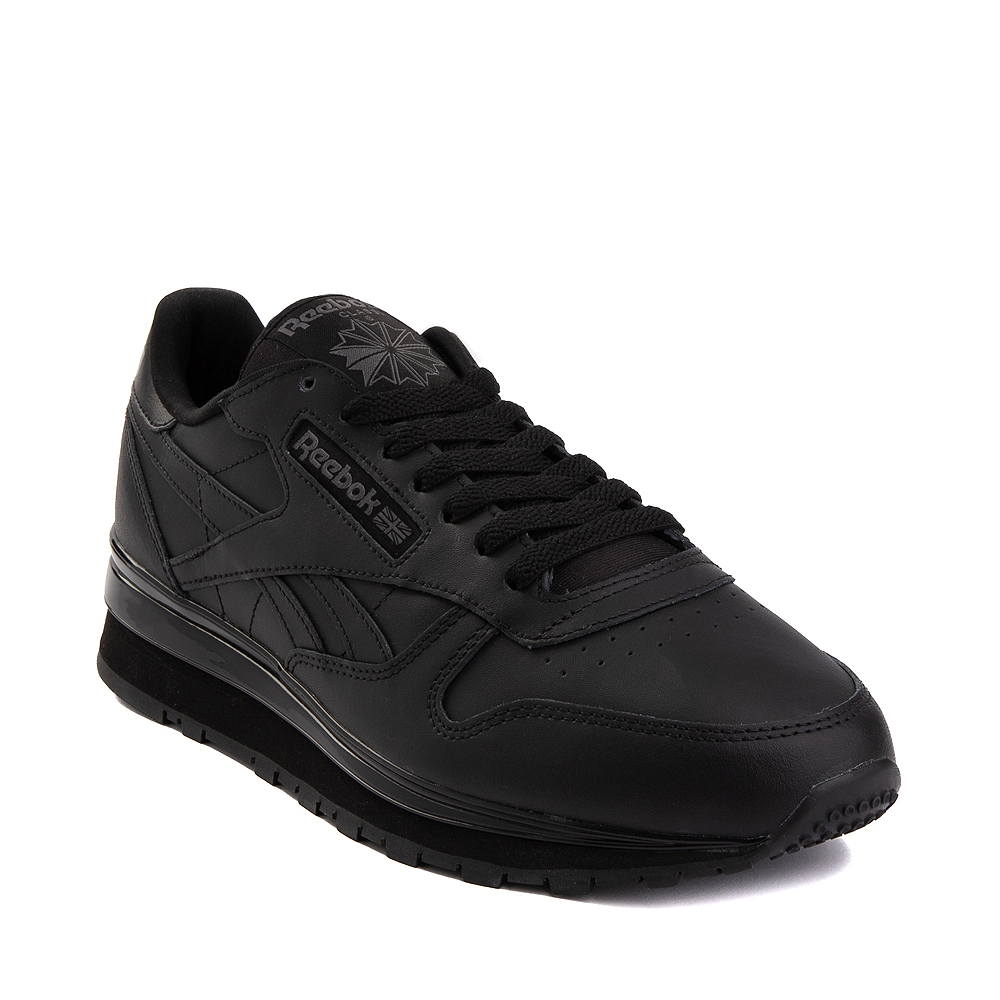 nativo corriente Razón Mens Reebok Classic Leather Clip Athletic Shoe - Black Monochrome | Journeys