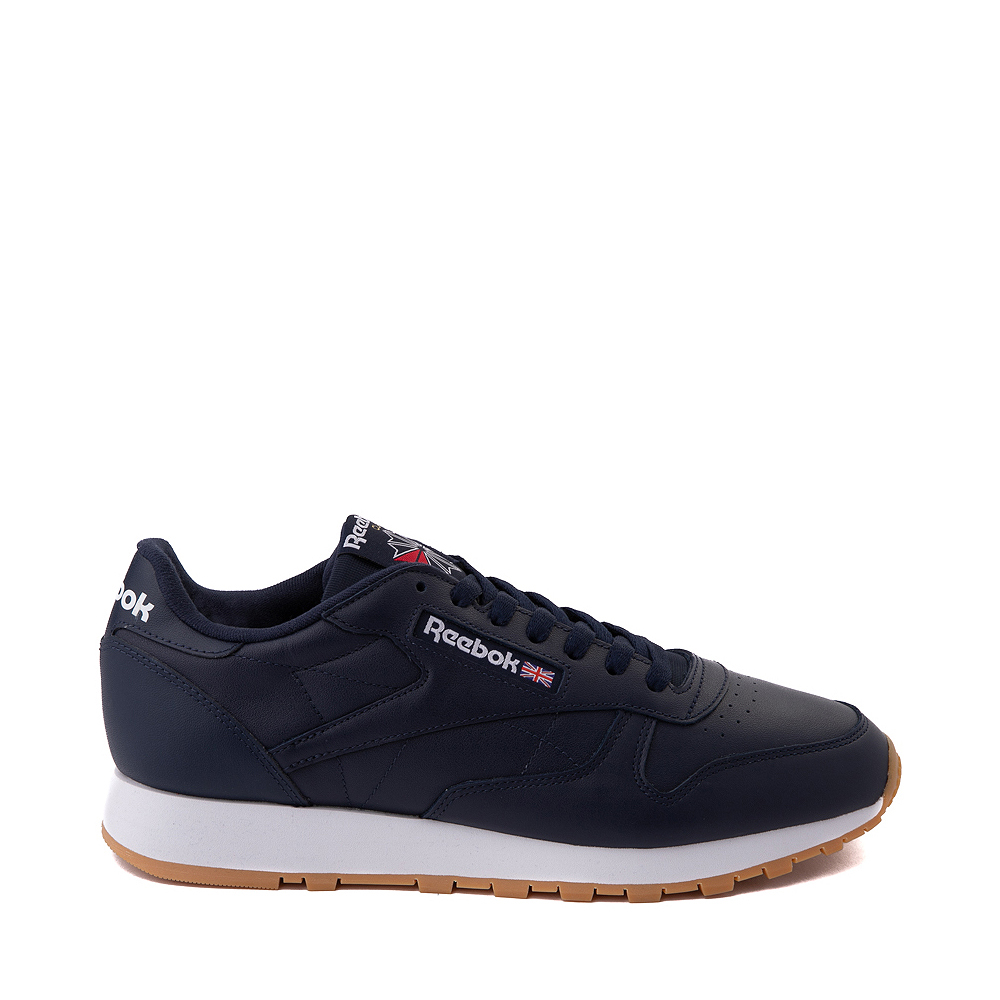 Mens Reebok Classic Leather Athletic Shoe - Navy / Gum