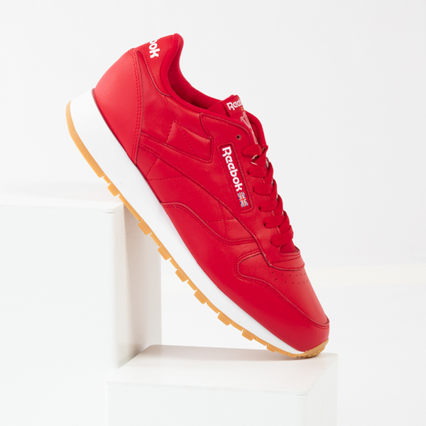 alternate view Mens Reebok Classic Leather Athletic Shoe - Red / GumSSHERO