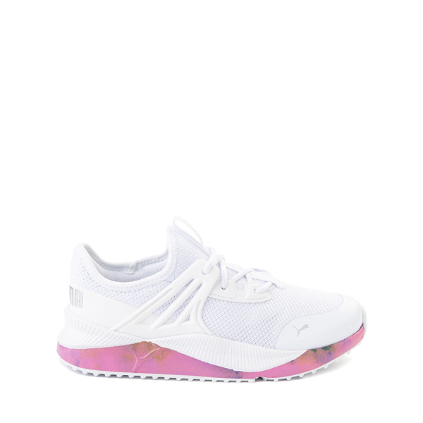 Main view of PUMA Pacer Future Bleached Athletic Shoe - Little Kid / Big Kid - White / Ultra Magenta