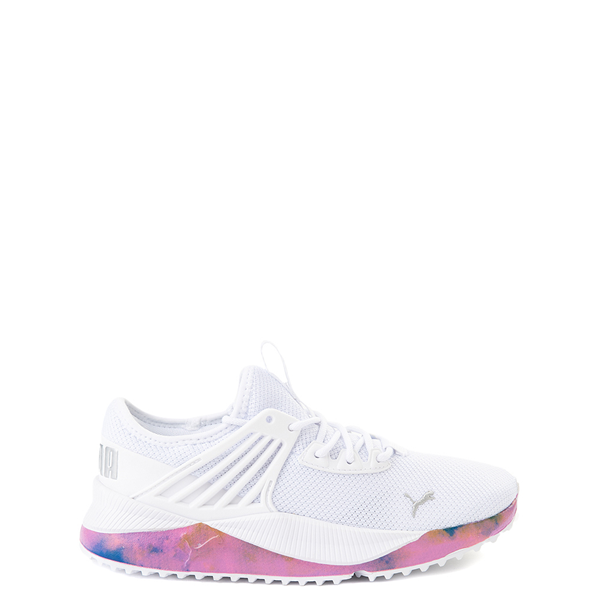 Main view of PUMA Pacer Future Bleached Athletic Shoe - Big Kid - White / Ultra Magenta