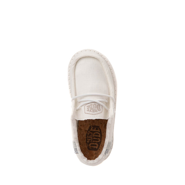 alternate view Hey Dude Wally Casual Shoe - Toddler / Little Kid - Natural WhiteALT2