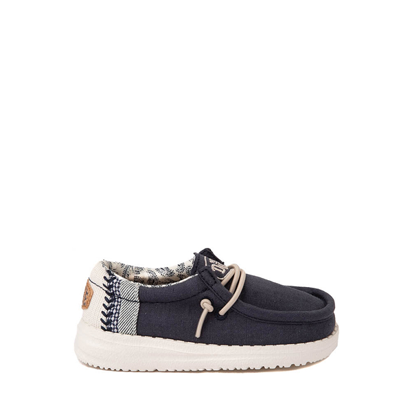 Main view of Hey Dude Wally Casual Shoe - Toddler / Little Kid - Navy / Natural