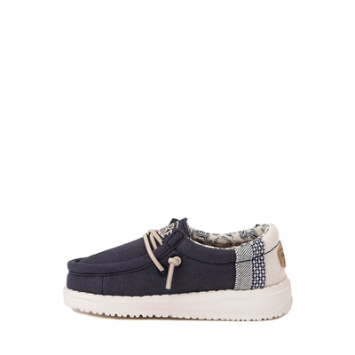 Alternate view of Hey Dude Wally Casual Shoe - Toddler / Little Kid - Navy / Natural
