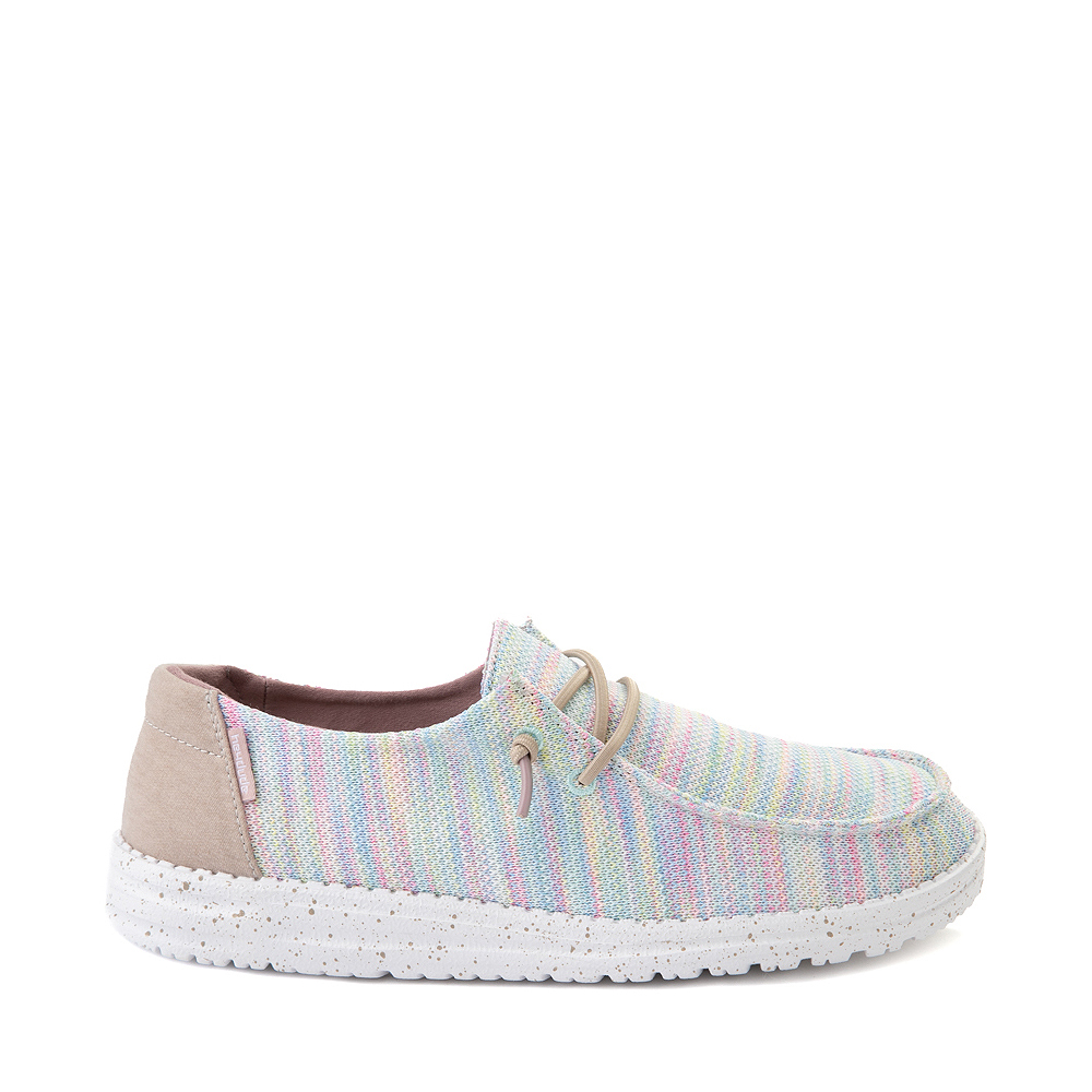 Womens HEYDUDE Wendy Sox Slip-On Casual Shoe - Aurora White / Pastel Multicolor