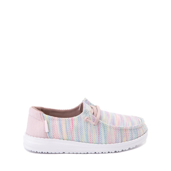 Main view of Hey Dude Wendy Sox Slip On Casual Shoe - Little Kid / Big Kid - Aurora White / Pastel Multicolor