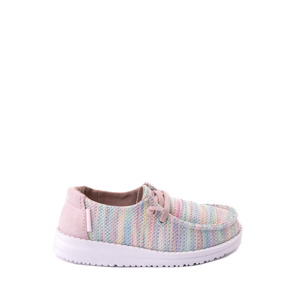 Main view of Hey Dude Wendy Sox Slip On Casual Shoe - Toddler / Little Kid - Aurora White / Pastel Multicolor