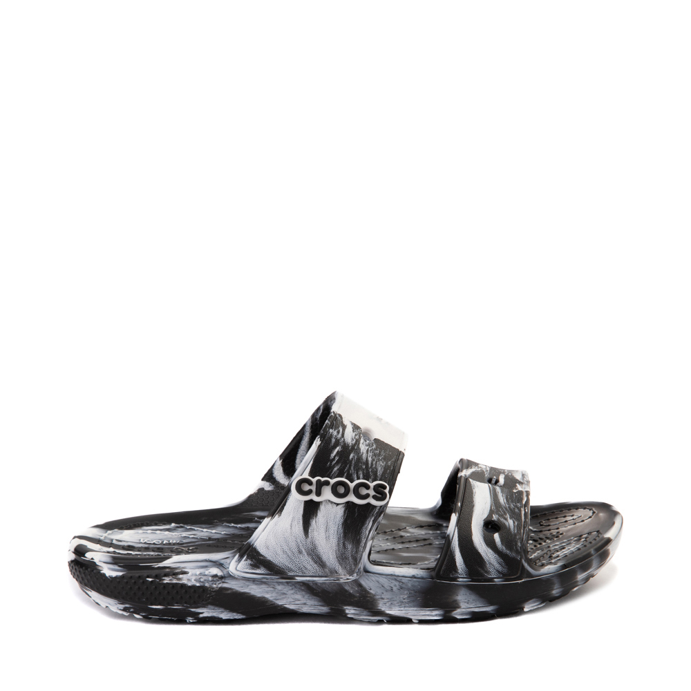 Crocs Classic Slide Sandal - Marbled Black / White