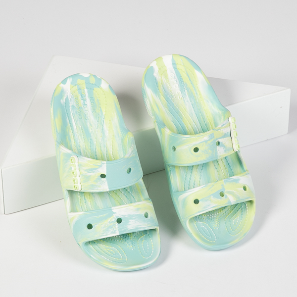 Main view of Crocs Classic Slide Sandal - Marbled Pure Water
