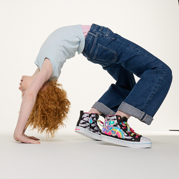 Skechers Twinkle Toes Twi-Lites Rainbow Burst Sneaker - Little Kid - Black