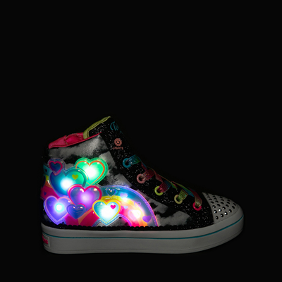 Alternate view of Skechers Twinkle Toes Twi-Lites Rainbow Burst Sneaker - Little Kid - Black