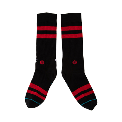 Alternate view of Mens Stance Step Brothers Best Friends Crew Socks - Black / Red