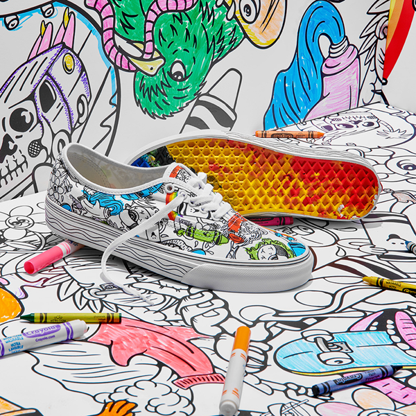 alternate view Vans x Crayola Authentic DIY Sketch Your Way Skate Shoe - WhiteALT1B