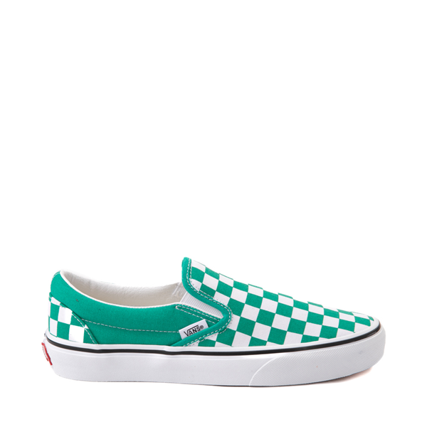 Main view of Vans Slip-On Checkerboard Skate Shoe - Pepper Green