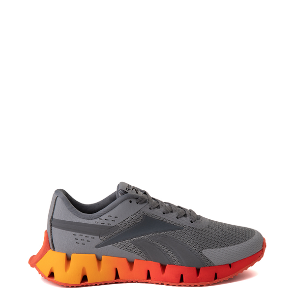 Main view of Reebok Zig Dynamica 2 Athletic Shoe - Big Kid - Pure Gray / Dynamic Red / Collegiate Gold