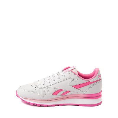 Alternate view of Reebok Classic Leather Clip Athletic Shoe - Big Kid - Gray / Pink