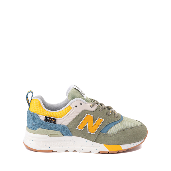 Main view of New Balance 997H Athletic Shoe - Little Kid - Olive / Blue / Yellow