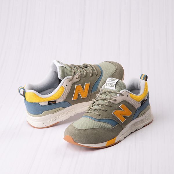 alternate view New Balance 997H Athletic Shoe - Little Kid - Olive / Blue / YellowTHERO