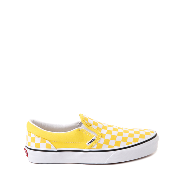 Main view of Vans Slip-On Checkerboard Skate Shoe - Big Kid - Blazing Yellow