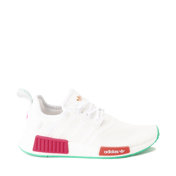 Main view of Womens adidas NMD R1 Athletic Shoe - White / Pink