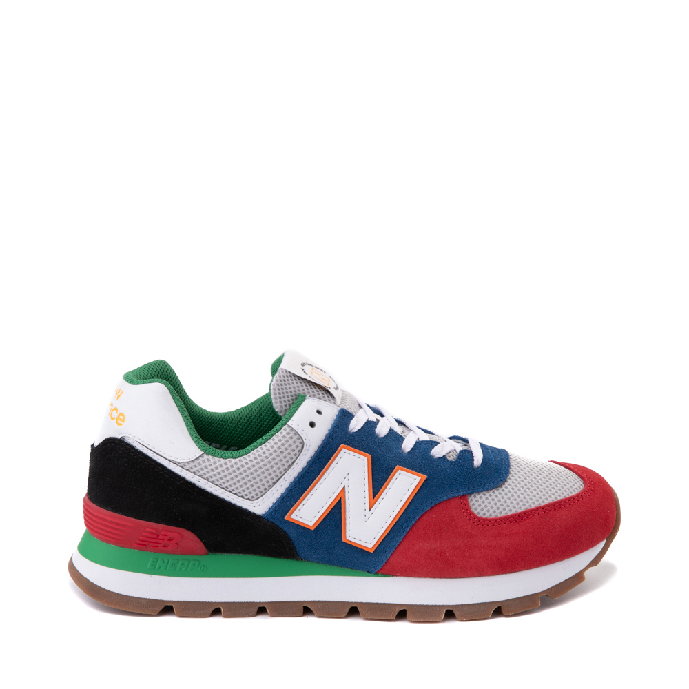 Cerdo Dirigir periscopio Mens New Balance 574 Rugged Athletic Shoe - Red / Blue / Green | Journeys