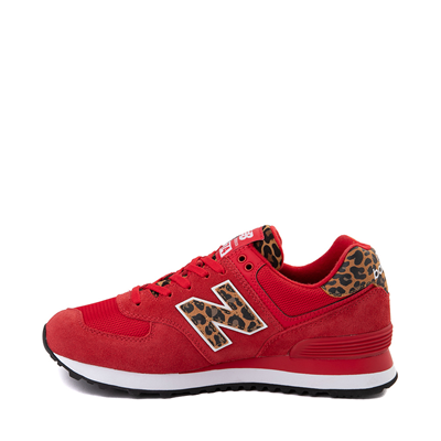 Alternate view of Womens New Balance 574 Athletic Shoe - Red / Leopard
