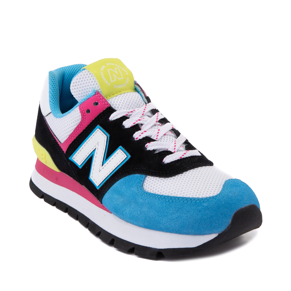 Perder la paciencia Mitones Hornear Womens New Balance 574 Rugged Athletic Shoe - Black / Blue / Pink | Journeys