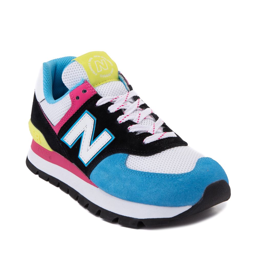 women's new balance 574 black blue orange