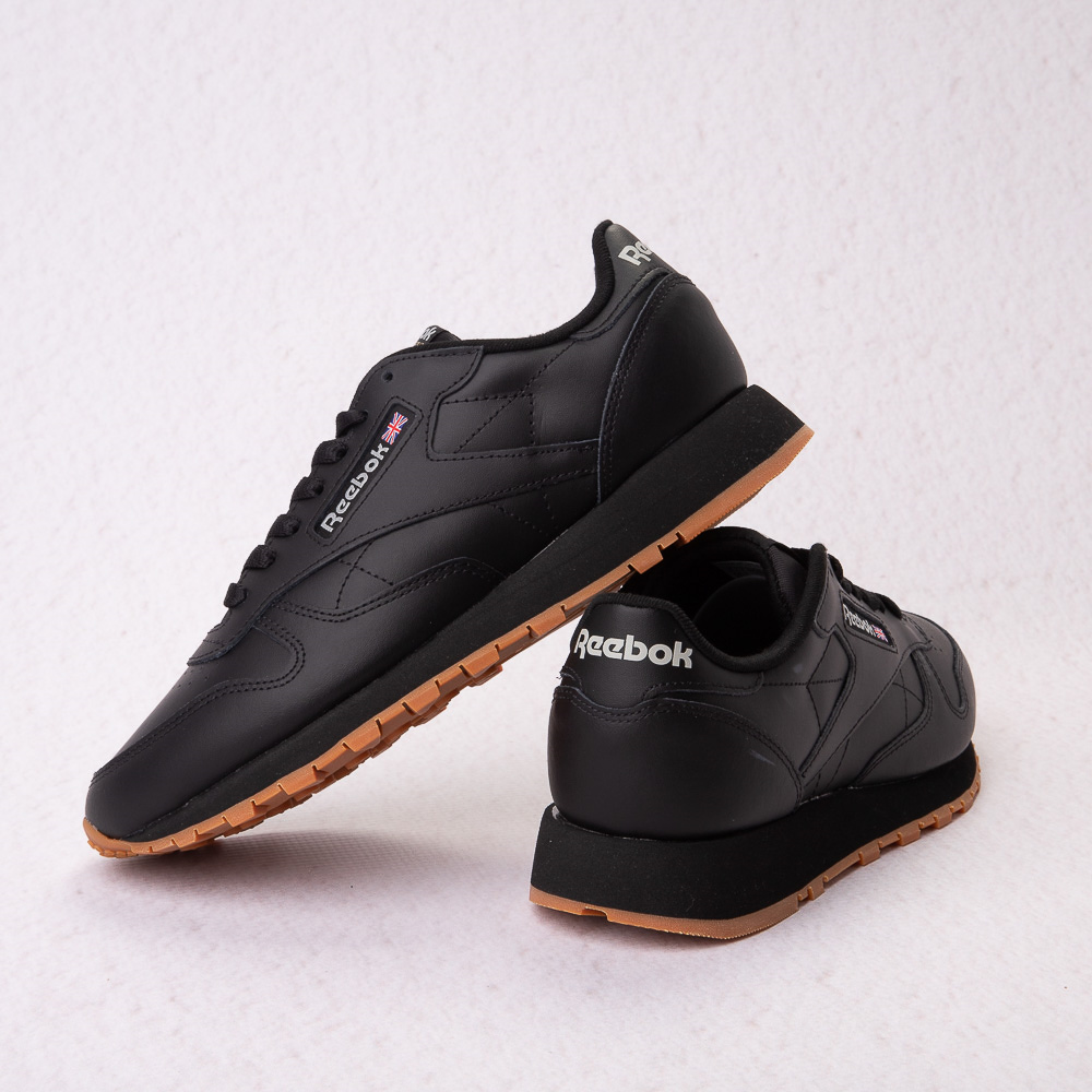 Reebok Women's Classic Leather Sneaker, Black/gum, 5