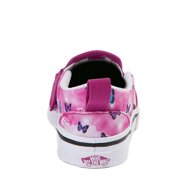 alternate view Vans Slip-On V Skate Shoe - Baby / Toddler - Fuchsia / Butterfly DreamALT4